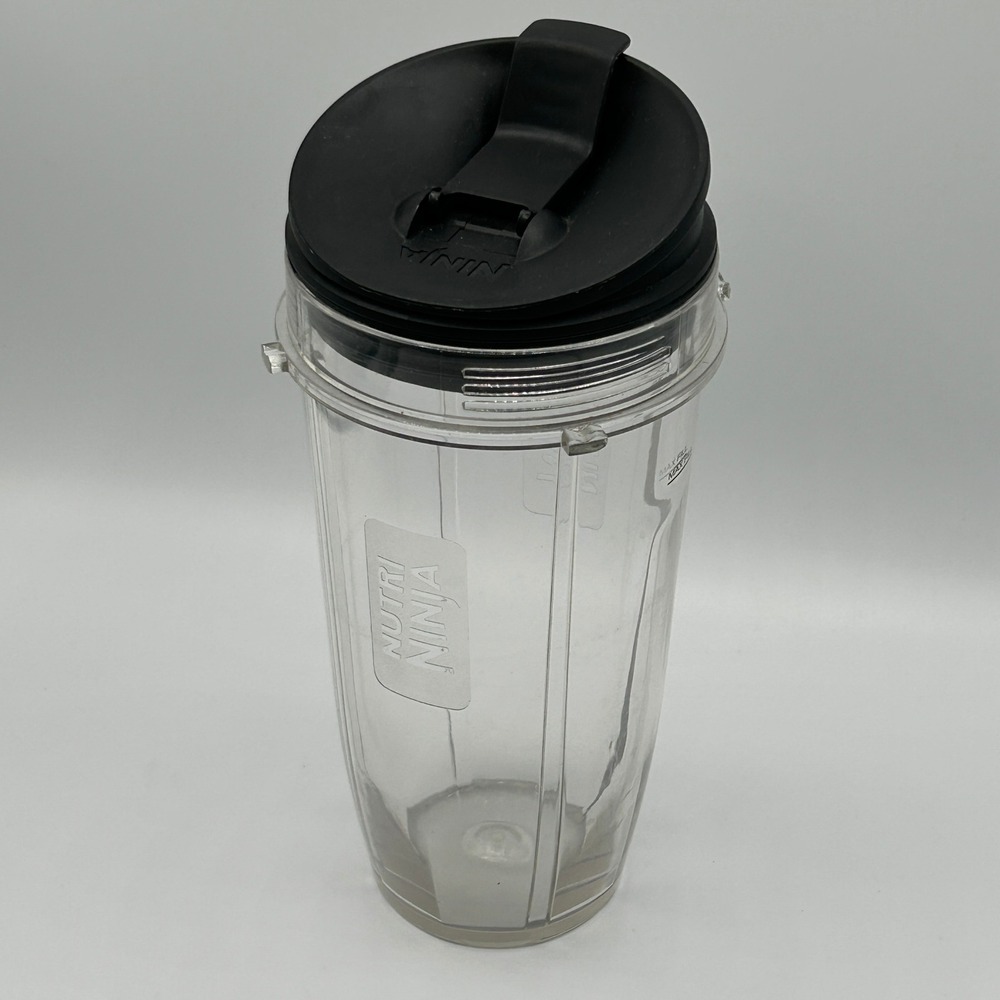 Nutri Ninja‎ Blender Cup 24 oz with Black Flip Top Lid Replacement Part Smoothie